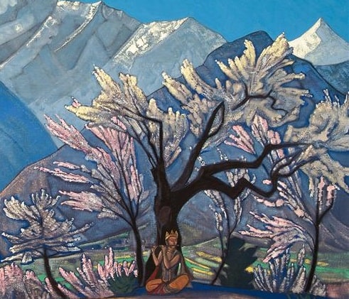 Nicolas Roerich, détail Krishna, printemps à Kullu yoga reiki arles delia